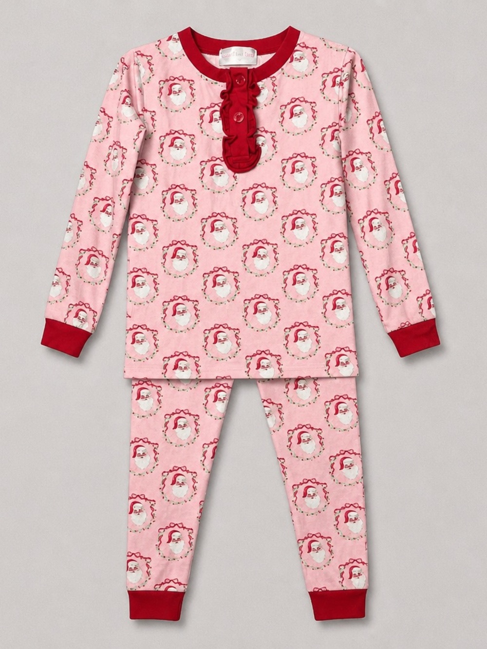 Cecil And Lou pink Santa holiday pajama 2 piece set size 5
